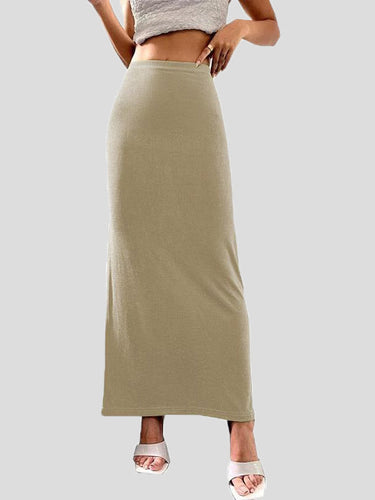 Drune | Frauen Röcke Lässige Einfarbige Slim Fit Maxi Rock