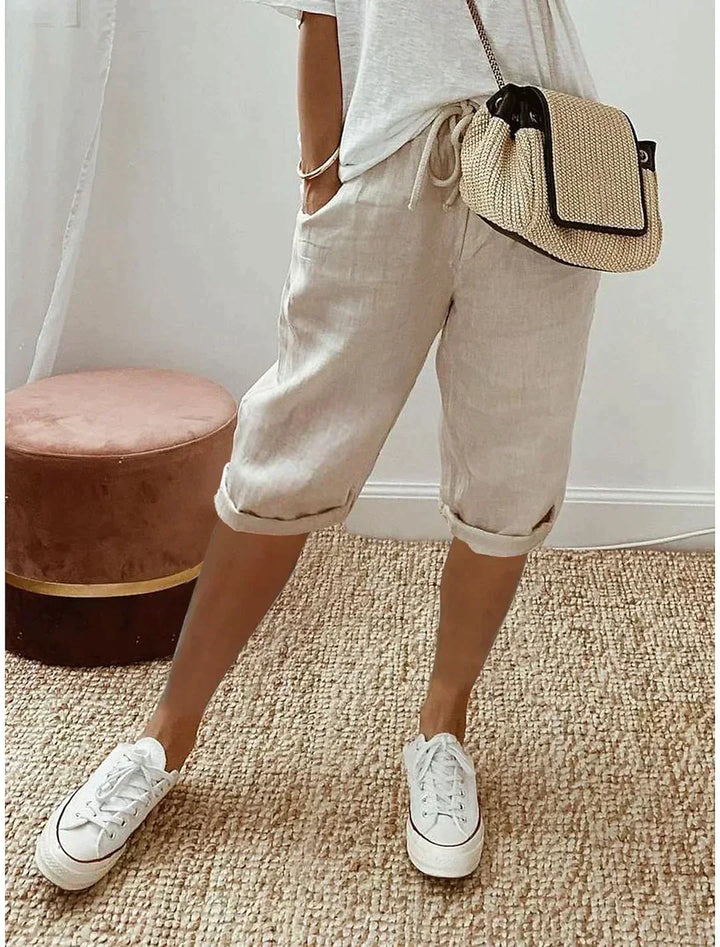 Drune | Damen-Leinenhose mit Weitem Bein