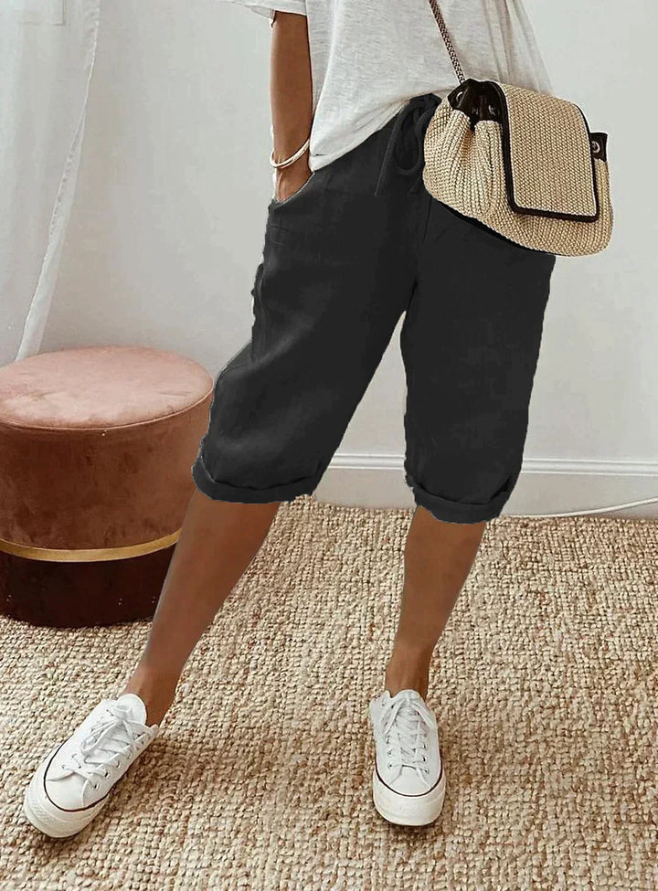 Drune | Damen-Leinenhose mit Weitem Bein