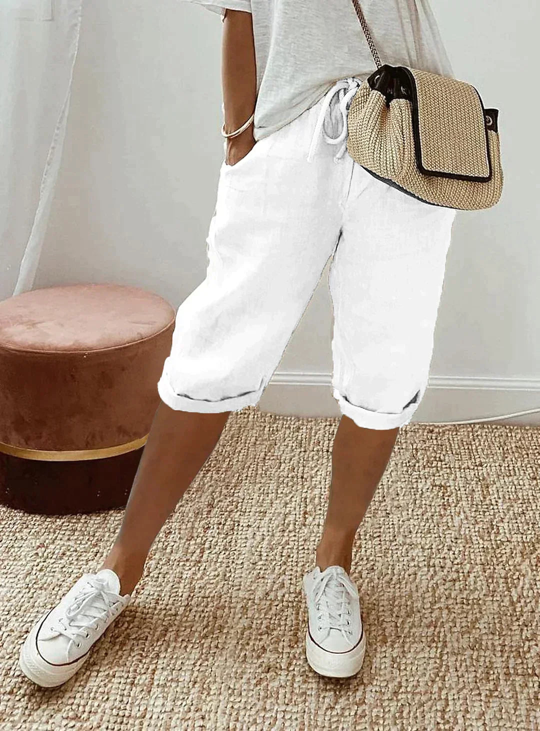 Drune | Damen-Leinenhose mit weitem Bein
