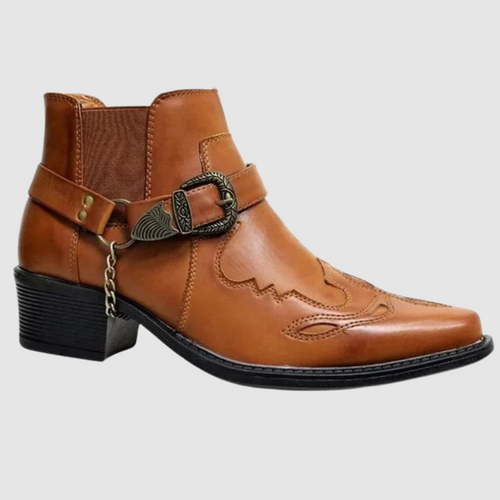 Cowboystiefel aus Leder mit hoher Kettenschnalle Drune