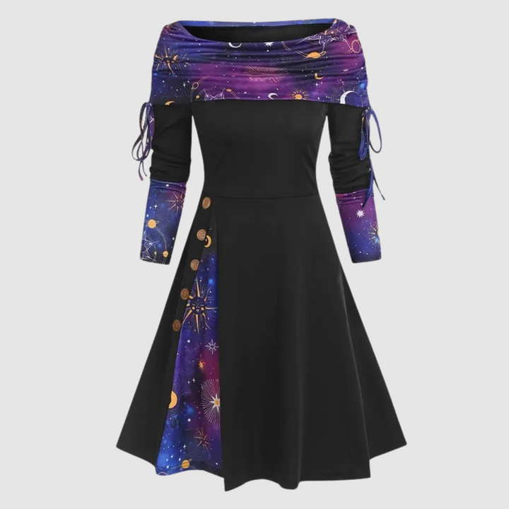 Drune | Off Shoulder Langarm Winterkleid