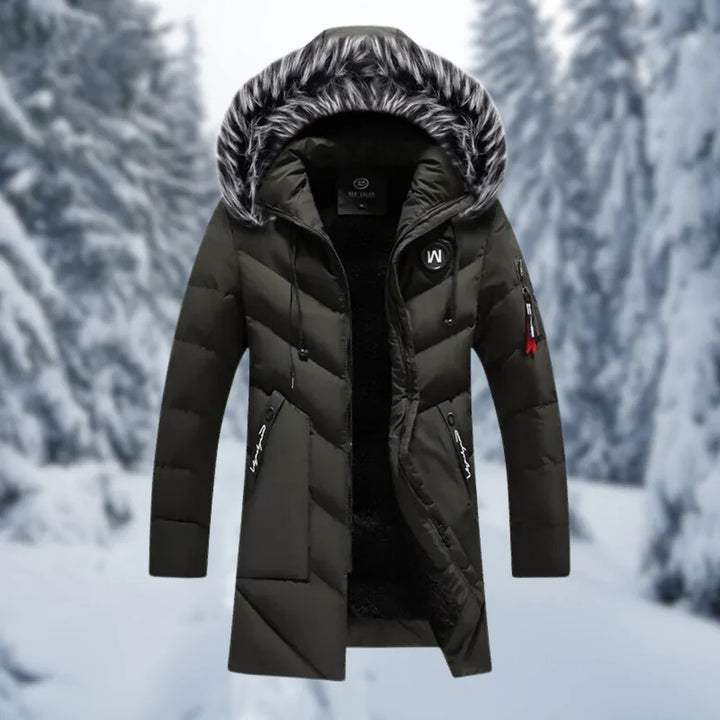 Drune | Jacke - Gequiltet Übergröße Fit - Kapuze mit Kunstfell - Mittellang - Rippbündchen