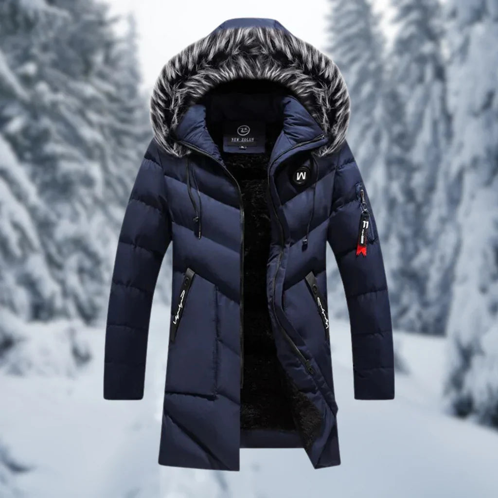 Drune | Jacke - Gequiltet Übergröße Fit - Kapuze mit Kunstfell - Mittellang - Rippbündchen