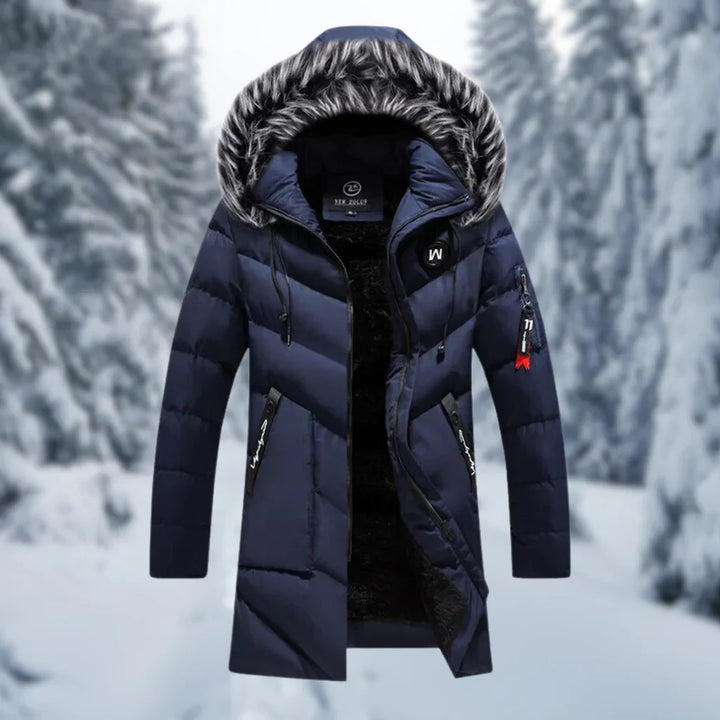 Drune | Jacke - Gequiltet Übergröße Fit - Kapuze mit Kunstfell - Mittellang - Rippbündchen