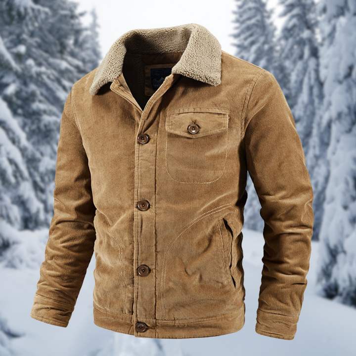 Drune | Wintermantel mit Fellkragen Im Militärstil