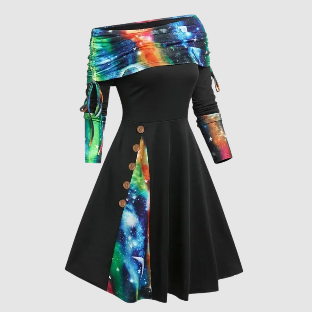 Drune | Off Shoulder Langarm Winterkleid