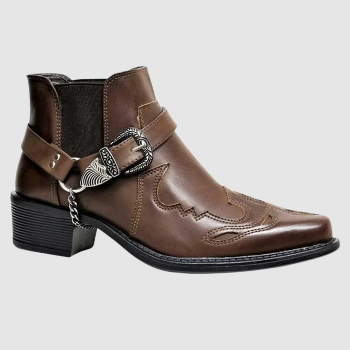 Cowboystiefel aus Leder mit hoher Kettenschnalle Drune
