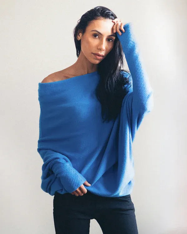 Drune | Asymmetrischer Damenpullover mit eleganter Drapierung