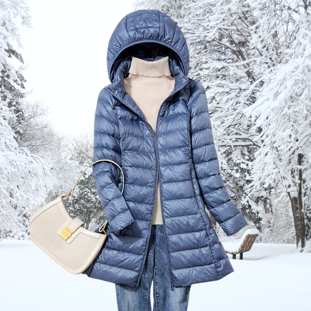 Drune | Damen Pufferjacke - wattierte Winterjacke mit Kapuze und Reißverschluss