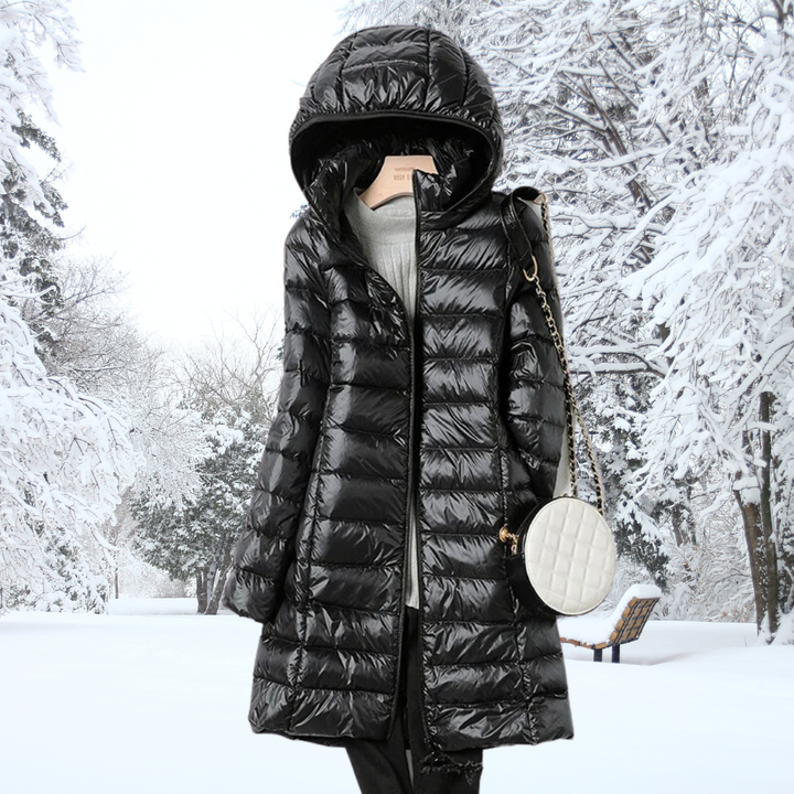 Drune | Damen Pufferjacke - wattierte Winterjacke mit Kapuze und Reißverschluss