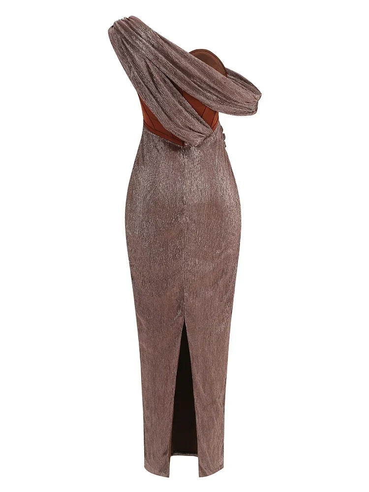 Drune | Glitzer Rückenfrei Abend Maxi Kleid