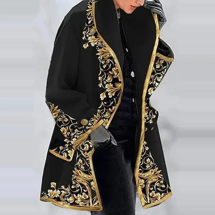 Drune - Damen Blumenjacquard-Kimono-Mantel für elegantes Layering