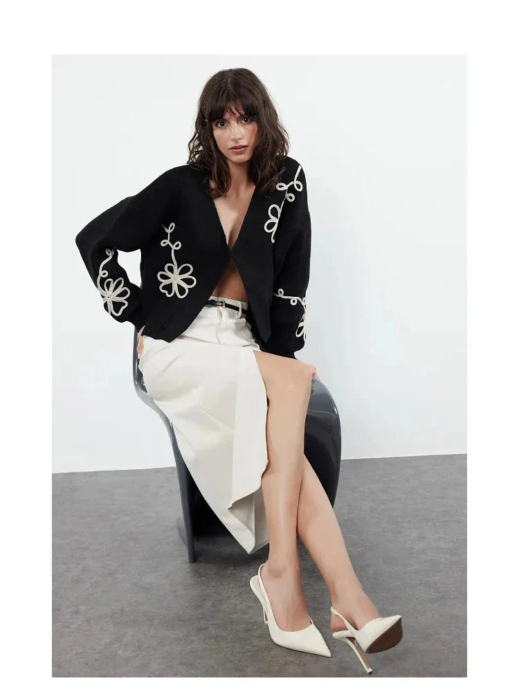 Drune | Eleganter Floral-Cardigan