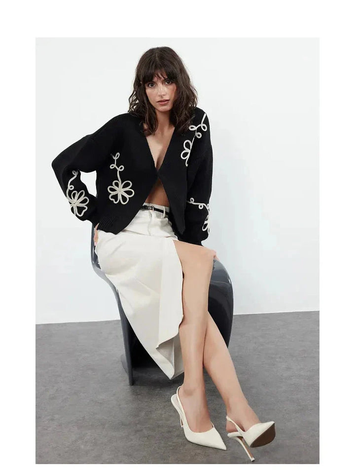 Drune | Eleganter Floral-Cardigan