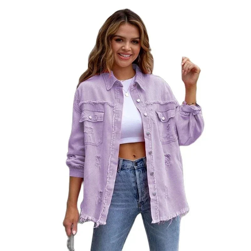 Drune | Reißverschluss Hemdjacke Damen Mode Herbst und Frühling