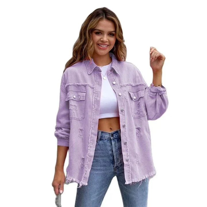 Drune | Reißverschluss Hemdjacke Damen Mode Herbst und Frühling