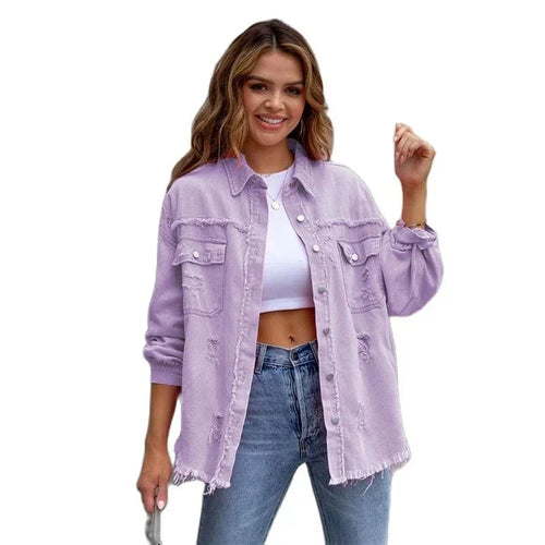 Drune | Reißverschluss Hemdjacke Damen Mode Herbst und Frühling