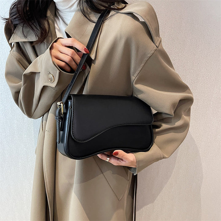 Drune | Vintage Leder Crossbody-Taschen Kleine Umhängetasche Stilvolle Armpit Handtaschen und Geldbörsen