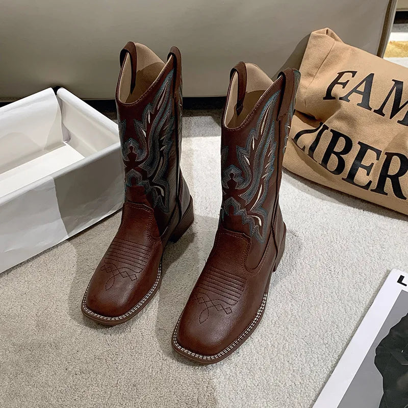 Drune | Bestickte Cowboystiefel Aus Leder für Damen