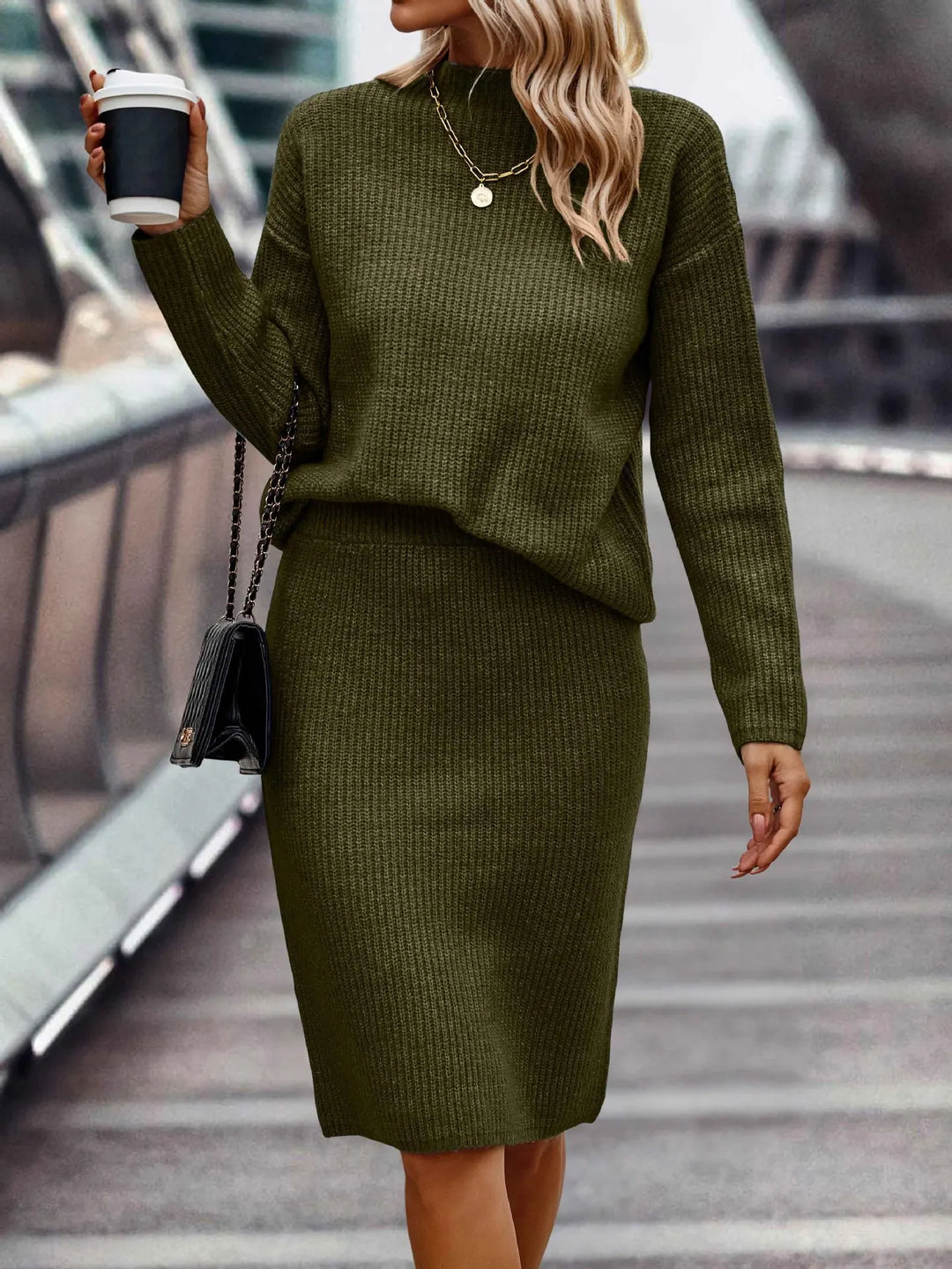 2-teiliges Damen Set aus Pullover und Rock | Drune