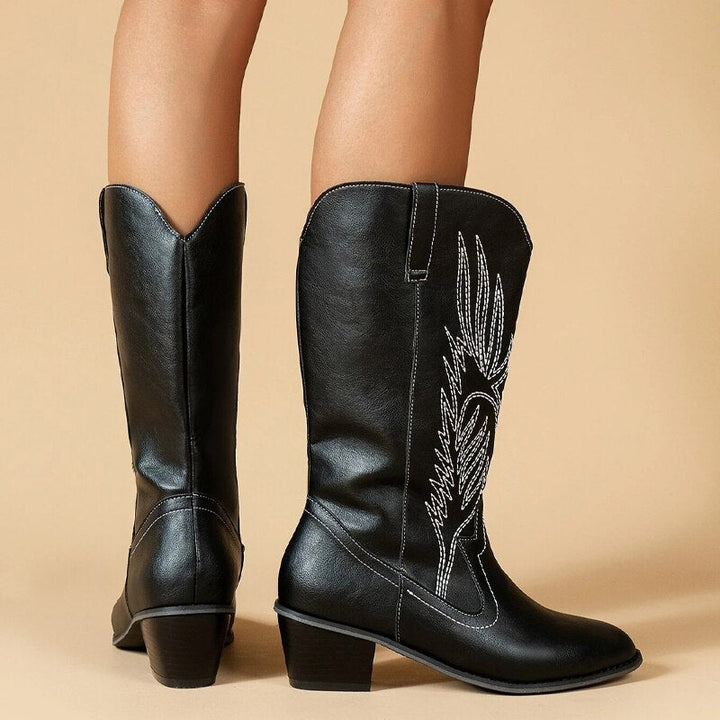Drune Cowboy-Stiefel | Hochwertige Damenstiefel mit Boho-Print