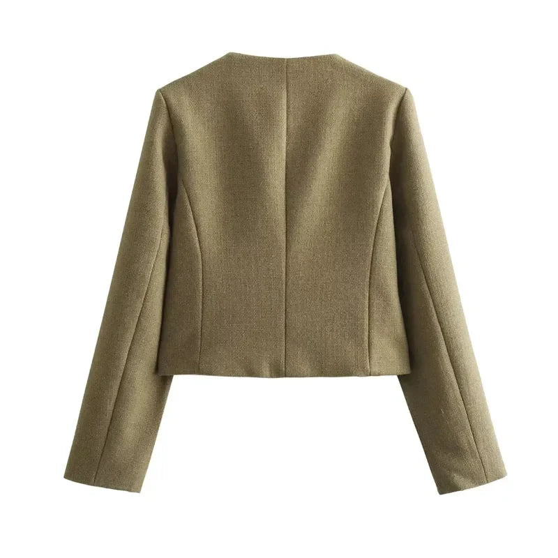 Drune | Elegant und schicke Damen Blazerjacke mit Struktur und Knöpfen