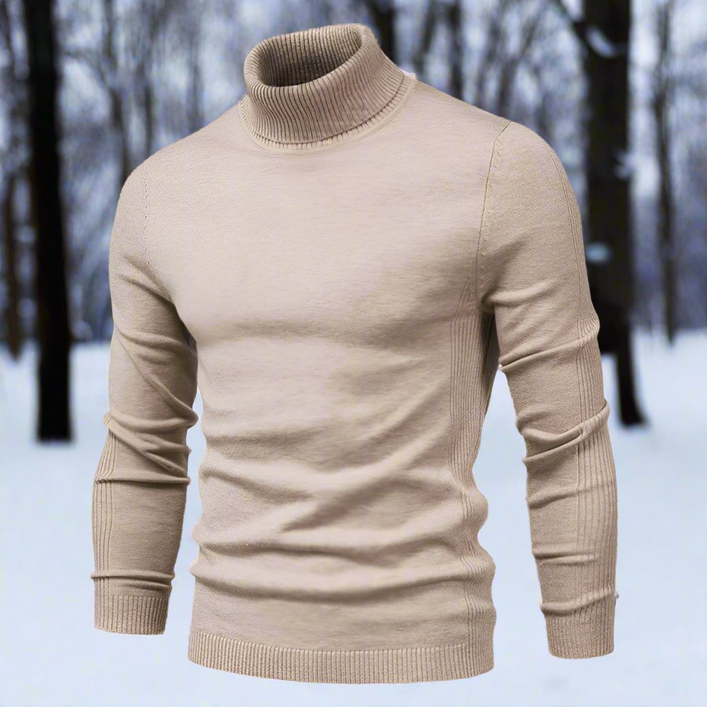Drune | Hochkragenpullover Weiches Strickmaterial Slim Fit Gerippte Bündchen