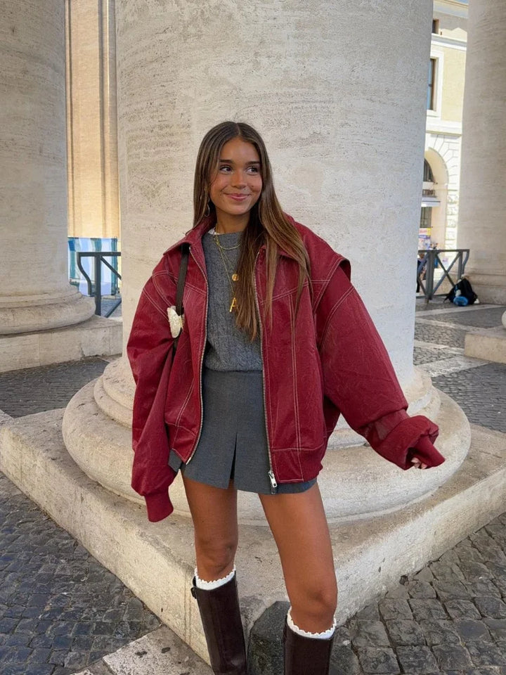 Drune | Übergröße Zip up Jacke Lässige Streetwear