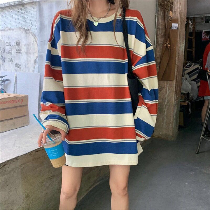 Drune | Vintage Langarmgestreifter Pullover