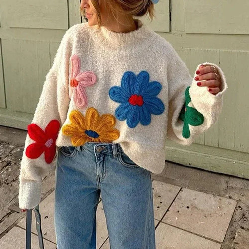 Drune | Dekorativer Pullover mit Blumen