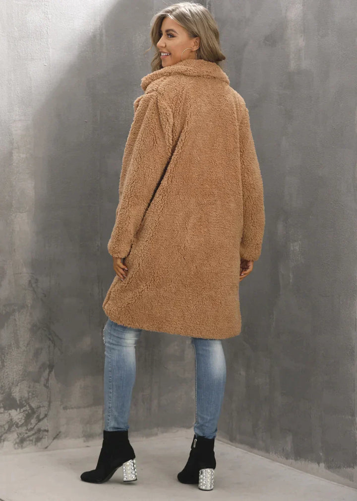 Drune | Teddy Mantel - Weich und Warm - Oversized Schnitt - Offene Vorderseite - Lange Ärmel