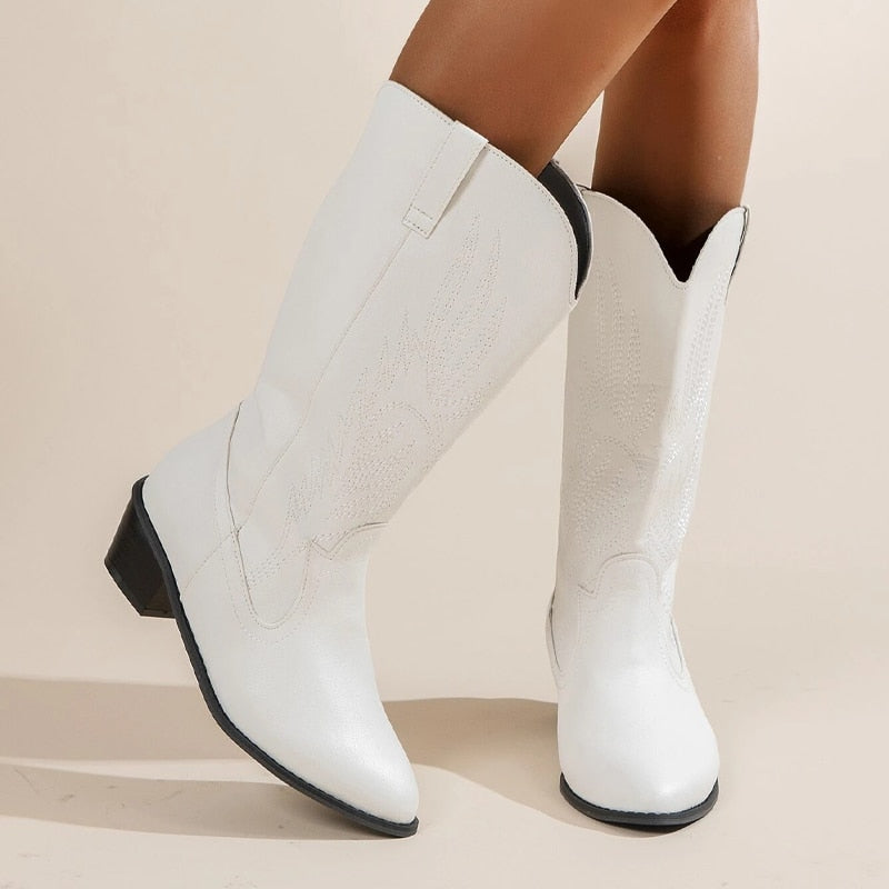 Drune Cowboy-Stiefel | Hochwertige Damenstiefel mit Boho-Print