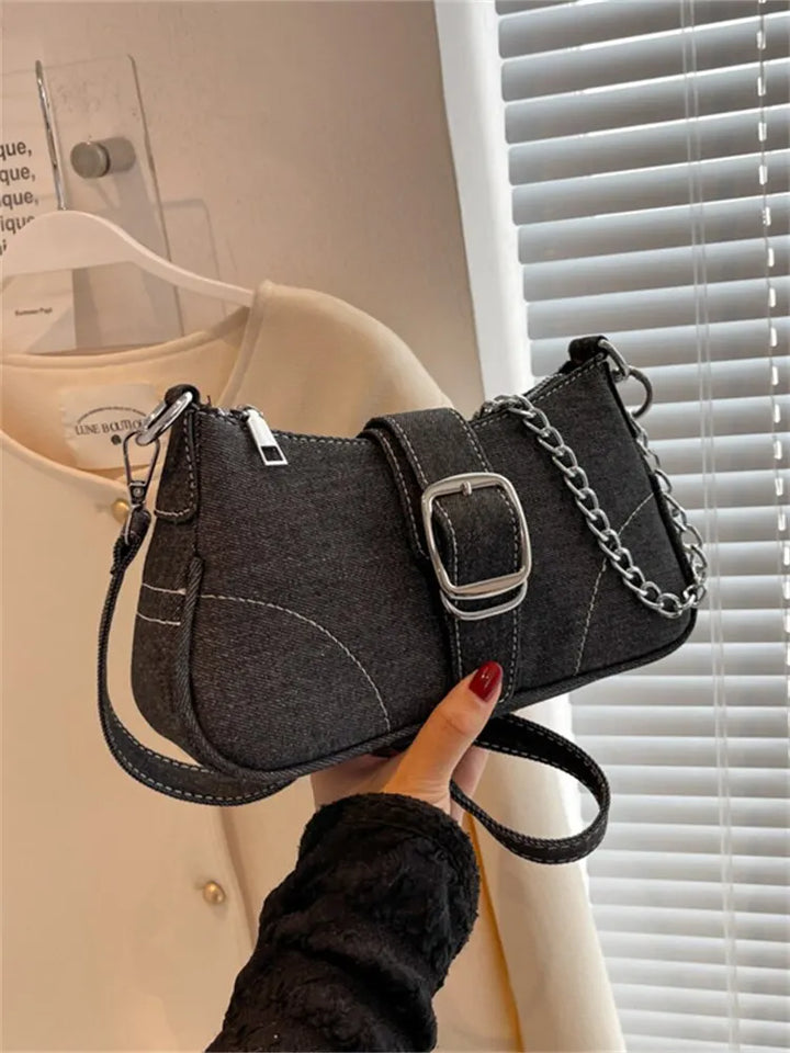 Drune | Modernes Denim Personalisierte Design Ausgezeichnete Struktur Schulter Unterarm Kleine Rechteckige Tasche