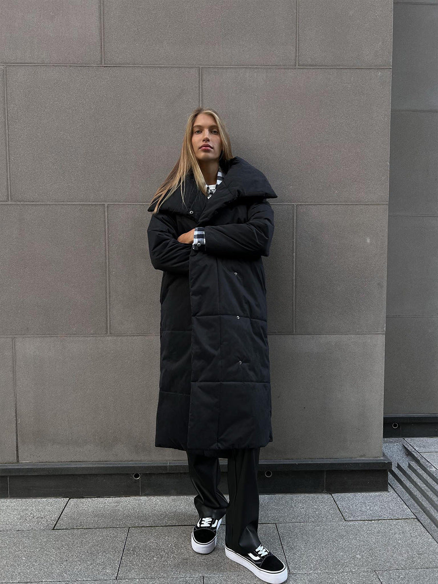 Drune | Langer Wintermantel mit breitem elegantem Kragen