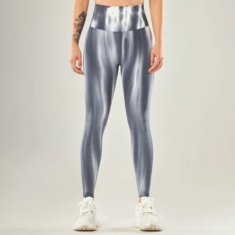 Drune | High Waist Leggings mit Wellenmuster - Perfekt für Freizeitaktivitäten für Damen