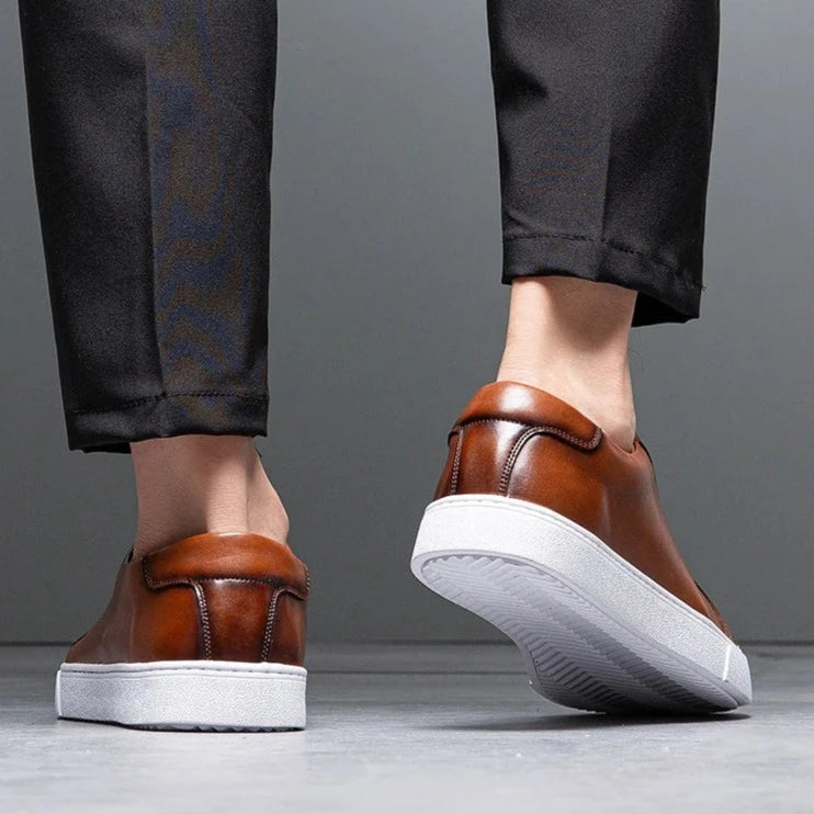 Herren Sneaker Leder Elegant Bequem