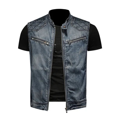 Drune | Retro Herren Distressed Jeansjacke