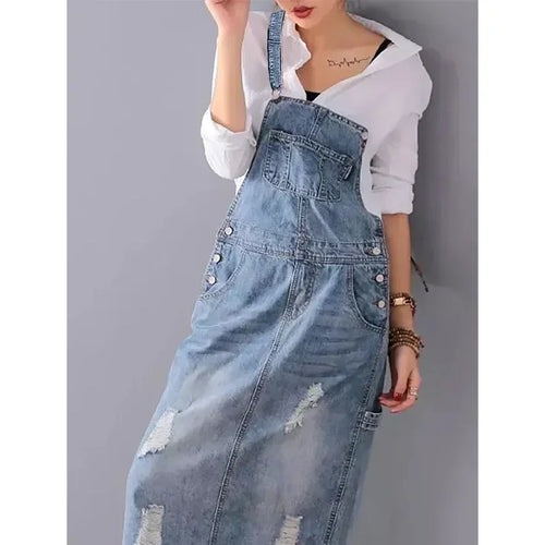 Drune | Lässiges Denim Trägerkleid