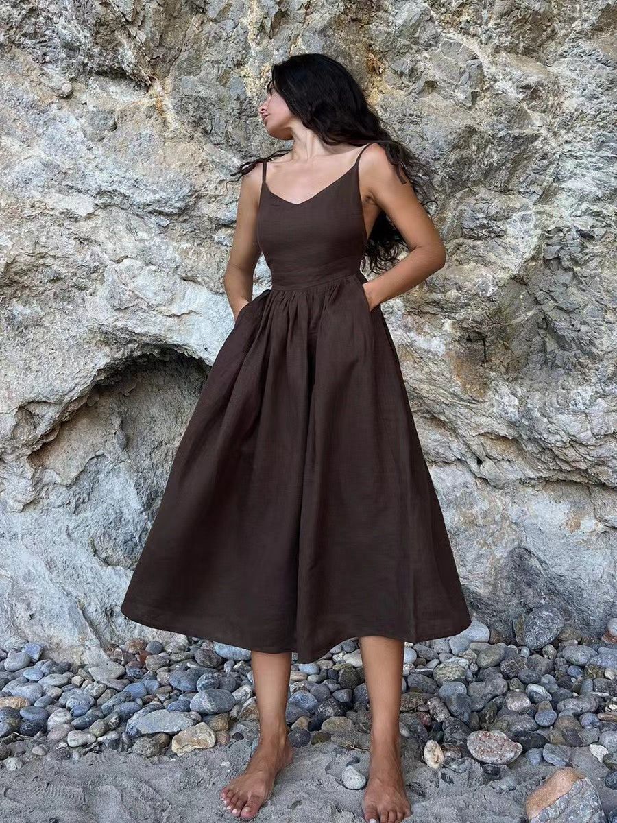 Drune | Atmungsaktives Sommerkleid Aus Leinen Für Damen