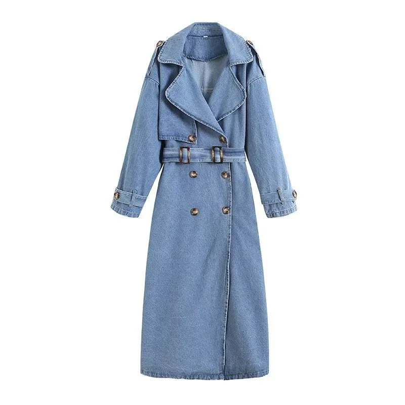 Drune | Langer Denim Trenchcoat Für Damen