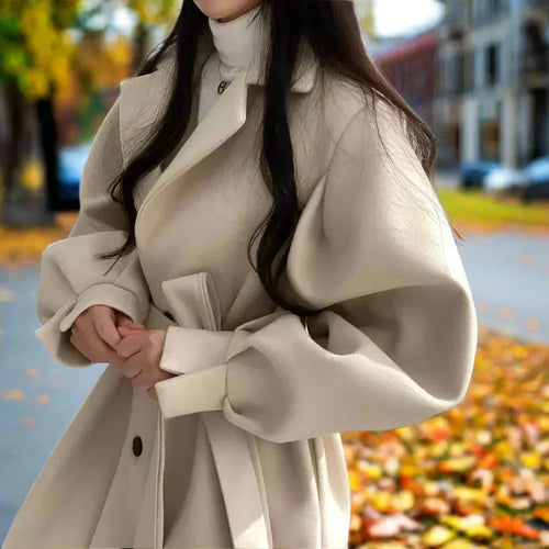 Drune | Langer Damen-Trenchcoat mit Gürtel - Zeitlose Eleganz