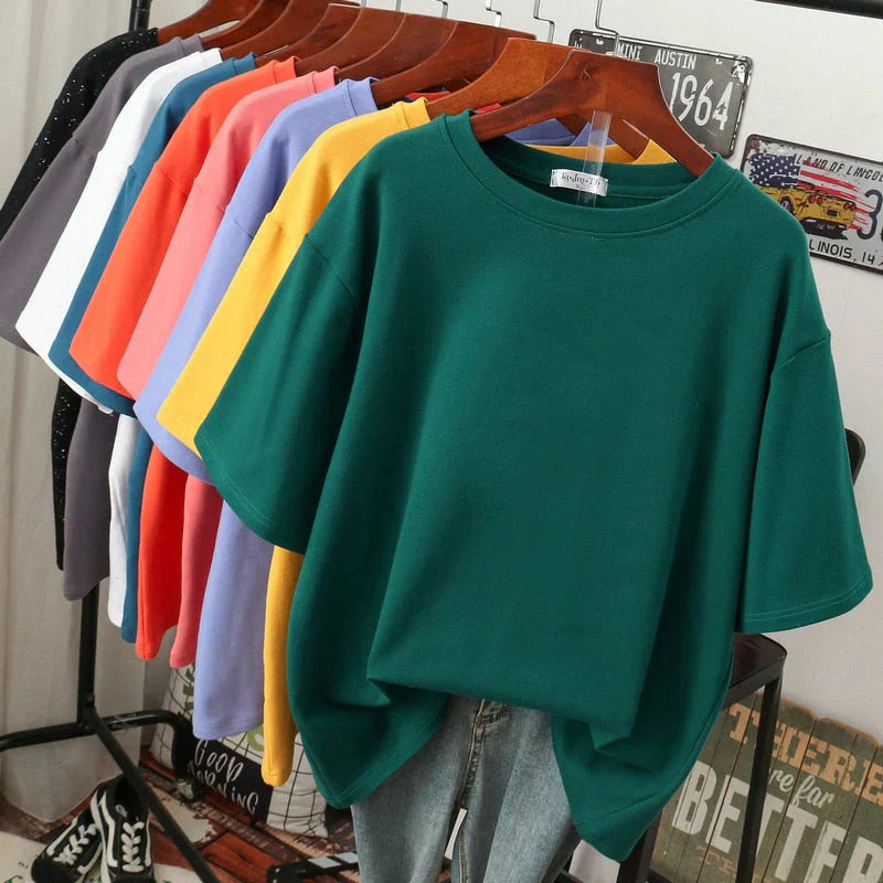 Drune | Kuscheliges Baumwoll-Basic T-Shirt In Übergröße für Frauen