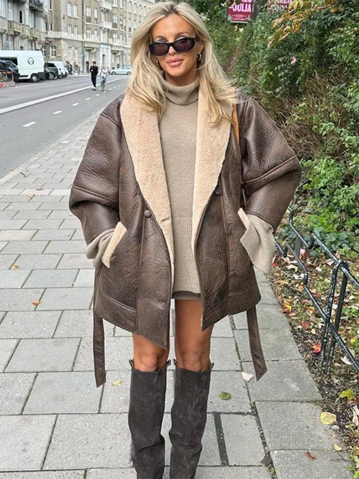 Drune | Winterlederjacke mit Pelz