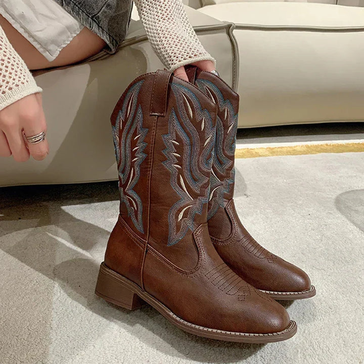 Drune | Bestickte Cowboystiefel Aus Leder für Damen