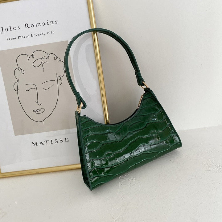 Drune Modische Exquisite Einkaufstasche Tote Schultertaschen Einfarbig Kettentasche für Damen