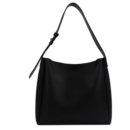 Drune Hochwertige Damen Shopper Große Kapazität Schultertasche Reine Farbe Breiter Riemen Weiches PU-Leder