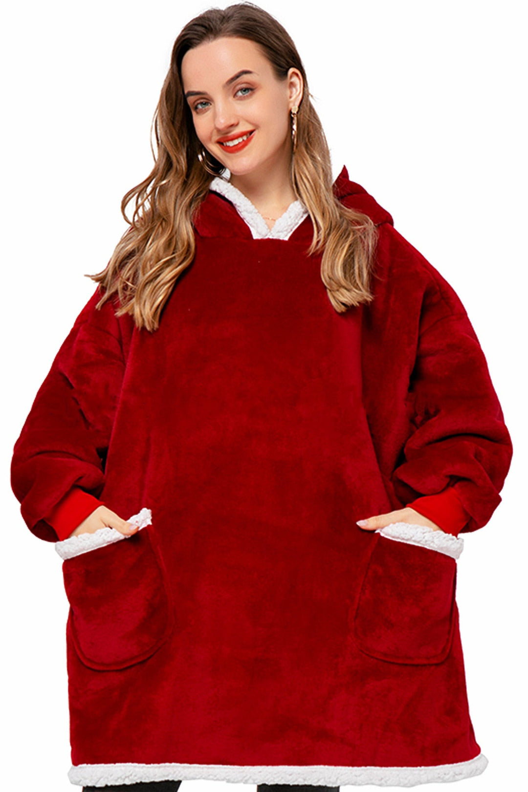 Drune Super Gemütliche Gemütlichkeit | Damen Flauschige Fleece-Decke mit Ärmeln