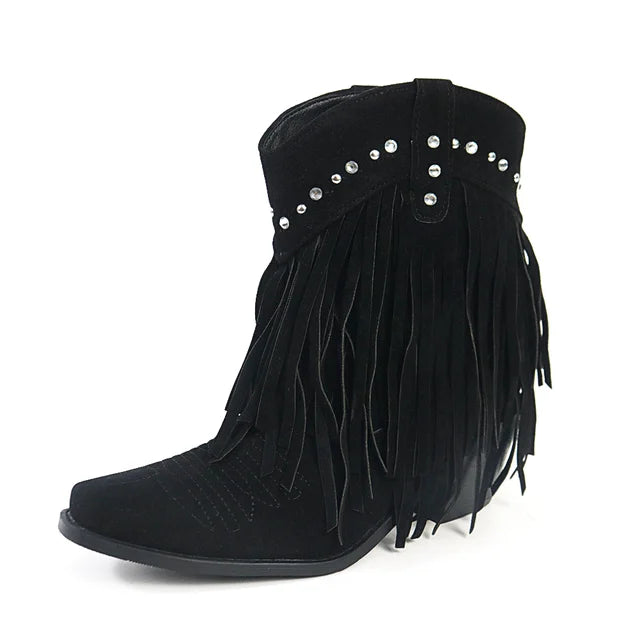 Drune | Cowboy Stiefeletten mit Fransenquaste