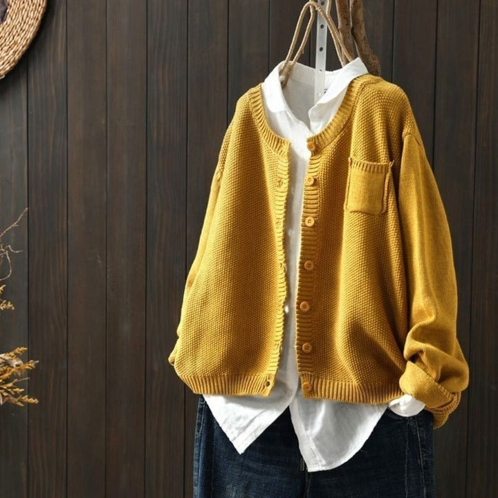 Drune | Strickjacke Geknüpfte Weiche Qualität Lockerer Schnitt Knopfverschluss Mit Langen Ärmeln